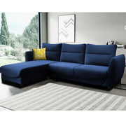 Stella LHS 4 Seater L Shape Sofa Set for Living Room (Blue) Premium Velvet Fabric Sofa