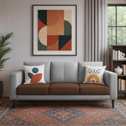 Casaliving Mikasa 3 Seater Sofa Set for Living Room (Black Colour Fabric) Premium Fabric Sofa