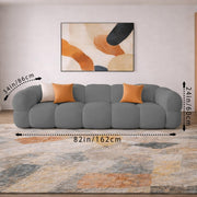 Vetras Modern Velvet Bubble Cloud Sofa, Tufted Design Upholstered 3+1 Seater Sofa Set for Living Room, (Black Colour) Premium Velvet Fabric Sofa