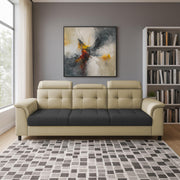 Kaven 3 Seater Sofa Set for Living Room (Yellow Grey Colour Fabric) Premium Fabric Sofa