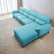 Janifer RHS 6 Seater L Shape Sofa Set for Living Room (Turquise Colour) Premium Fabric Sofa Set
