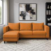 Mikasa 4 Seater LHS L Shape Sofa Set for Living Room (Orange Fabric) Premium Fabric Sofa Set for Living Room