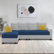 Inclair LHS 6 Seater L Shape Sofa Set for Living Room (Blue Grey Fabric) Premium Fabric Sofa