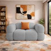 Vetras Modern Velvet Bubble Cloud Sofa, Tufted Design Upholstered 1 Seater Sofa Set for Living Room, (Black Colour) Premium Velvet Fabric Sofa