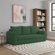Clifton 3 Seater Sofa Cum Bed for Living Room (Green Fabric) Premium Fabric Sofa