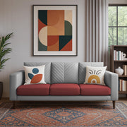 Casaliving Mikasa 3 Seater Sofa Set for Living Room (Black Colour Fabric) Premium Fabric Sofa