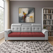 Kaven 3 Seater Sofa Set for Living Room (Yellow Grey Colour Fabric) Premium Fabric Sofa