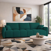 Colt Modern Velvet Sofa, Tufted Design Upholstered 3 Seater Sofa Set for Living Room, (Black Colour) Premium Velvet Fabric Sofa