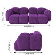 Aveline Modern Premium Boucle Fabric Sofa, Upholstered 3 Seater Sofa Set for Living Room, (Black Colour) Premium Boucle Fabric Sofa