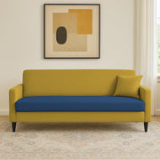 Premium Valkyrie 3 Seater Sofa Set 3 Seater Modern Sofa Set for Living Room (Blue Yellow Color Fabric)