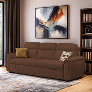 Alicia 3 Seater Sofa Cum Bed for Living Room (Brown Fabric) Premium Fabric Sofa