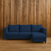 Mikasa 4 Seater RHS L Shape Sofa Set for Living Room (Blue Fabric) Premium Fabric Sofa Set for Living Room