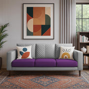 Mikasa 3 Seater Sofa Set for Living Room (Purple Grey Colour Fabric) Premium Fabric Sofa