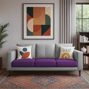 Casaliving Mikasa 3 Seater Sofa Set for Living Room (Black Colour Fabric) Premium Fabric Sofa