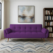 Francois 3 Seater Convertible Sofa Cum Bed for Living Room (Purple Fabric) Premium Fabric Sofa