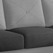 Swaloni RHS 4 Seater L Shape Sofa Set for Living Room (Black Grey) Premium Fabric Sofa