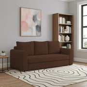 Clifton 3 Seater Sofa Cum Bed for Living Room (Brown Fabric) Premium Fabric Sofa