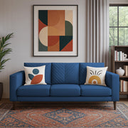 Casaliving Mikasa 3 Seater Sofa Set for Living Room (Black Colour Fabric) Premium Fabric Sofa