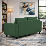 Casaliving Viskafors Upholstered 3 Seater Sofa Set for Living Room (Black Colour Fabric) Premium Fabric Sofa