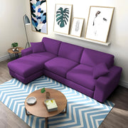Martin 4 Seater LHS L Shape Sofa Set for Living Room (Purple Colour Fabric)