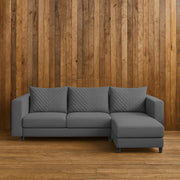 Mikasa 4 Seater RHS L Shape Sofa Set for Living Room (Dark Grey Fabric) Premium Fabric Sofa Set for Living Room
