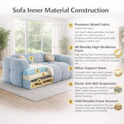 Vetras Modern Velvet Bubble Cloud Sofa, Tufted Design Upholstered 2 Seater Sofa Set for Living Room, (Black Colour) Premium Velvet Fabric Sofa