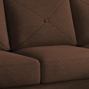 Swaloni RHS 6 Seater L Shape Sofa Set with Center Table for Living Room (Brown) Premium Fabric Sofa