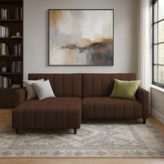 Netlie 4 Seater LHS L Shape Sofa Set for Living Room (Brown Fabric) Premium Fabric Sofa Set for Living Room
