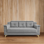 Julio 3 Seater Sofa Set for Living Room (Grey Colour Fabric) Premium Fabric Sofa