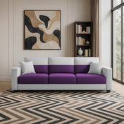 Aden 3 Seater Sofa Set for Living Room (Purple Grey Colour Fabric) Premium Fabric Sofa