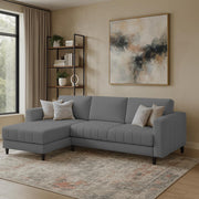 Oslo 4 Seater LHS L Shape Sofa Set for Living Room (Dark Grey Fabric) Premium Fabric Sofa Set for Living Room