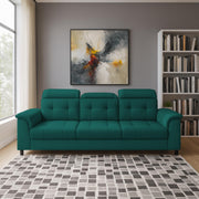 Kaven 3 Seater Sofa Set for Living Room (Yellow Grey Colour Fabric) Premium Fabric Sofa