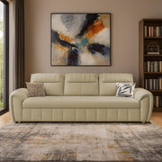 Alicia 3 Seater Sofa Cum Bed for Living Room (Cream Fabric) Premium Fabric Sofa
