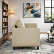 Casaliving Viskafors Upholstered 3 Seater Sofa Set for Living Room (Black Colour Fabric) Premium Fabric Sofa