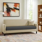 Premium Valkyrie 3 Seater Sofa Set 3 Seater Modern Sofa Set for Living Room (Cream Black Color Fabric)