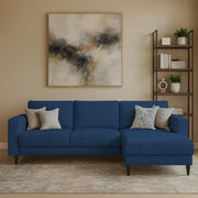 Oslo 4 Seater RHS L Shape Sofa Set for Living Room (Blue Fabric) Premium Fabric Sofa Set for Living Room
