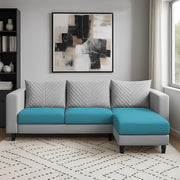 Mikasa 4 Seater RHS L Shape Sofa Set for Living Room (Turquise Grey Fabric) Premium Fabric Sofa Set for Living Room