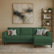 Oslo 4 Seater RHS L Shape Sofa Set for Living Room (Green Fabric) Premium Fabric Sofa Set for Living Room