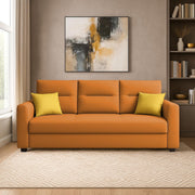Evona 3 Seater Sofa Set for Living Room (Orange Colour Fabric) Premium Fabric Sofa