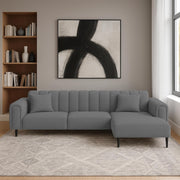 Damian RHS 4 Seater L Shape Sofa Set for Living Room (Dark Grey Colour Fabric) Premium Fabric Sofa Set for Living Room