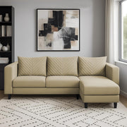 Mikasa 4 Seater RHS L Shape Sofa Set for Living Room (Cream Fabric) Premium Fabric Sofa Set for Living Room