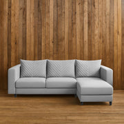Mikasa 4 Seater RHS L Shape Sofa Set for Living Room (Grey Fabric) Premium Fabric Sofa Set for Living Room