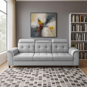 Casaliving Amara 3 Seater Sofa Set for Living Room (Black Orange Colour Fabric) Premium Fabric Sofa