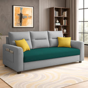 Evona 3 Seater Sofa Set for Living Room (Pine Grey Colour Fabric) Premium Fabric Sofa