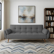 Francois 3 Seater Convertible Sofa Cum Bed for Living Room (Dark Grey Fabric) Premium Fabric Sofa