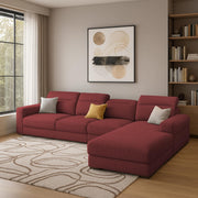 Orion RHS 6 Seater L Shape Sofa Set for Living Room (Maroon Colour) Premium Fabric Sofa