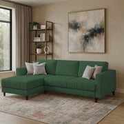 Oslo 4 Seater LHS L Shape Sofa Set for Living Room (Green Fabric) Premium Fabric Sofa Set for Living Room