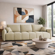 Colt Modern Velvet Sofa, Tufted Design Upholstered 3 Seater Sofa Set for Living Room, (Black Colour) Premium Velvet Fabric Sofa