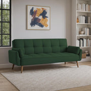 Francois 3 Seater Convertible Sofa Cum Bed for Living Room (Green Fabric) Premium Fabric Sofa