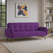 Francois 3 Seater Convertible Sofa Cum Bed for Living Room (Purple Fabric) Premium Fabric Sofa
